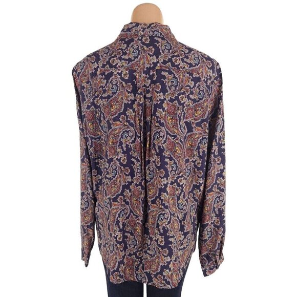 ba&sh Pietro Paisley-print Woven Shirt Size 3 US 10 Blue Multi - Picture 6 of 13